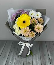 Букет цветов из:  Розы, Герберы и Хризантемы #REPLACE_PRED# Манасе