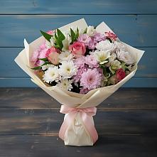 Букет цветов из:  Хризантемы, Альстромерии и Розы в Манасе