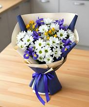 Букет цветов из:  Розы, Ирисы и Хризантемы в Манасе