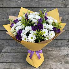Букет цветов из:  Ирисы, Хризантемы и Ромашки в Манасе