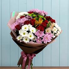Букет цветов из:  Розы, Хризантемы и Альстромерии в Манасе