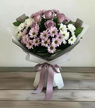 Букет цветов из:  Хризантемы и Розы #REPLACE_PRED# Манасе