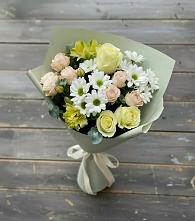 Букет цветов из:  Альстромерии, Розы и Хризантемы в Манасе