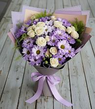 Букет цветов из:  Хризантемы и Розы в Манасе